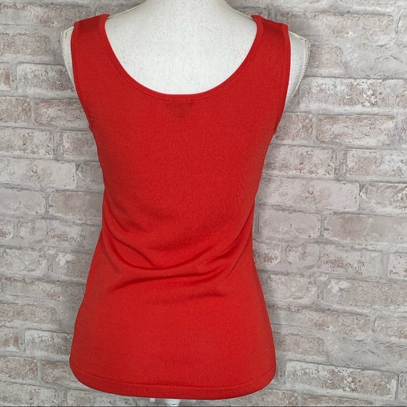 Talbots orange v-neck sleeveless sweater size S - Picture 2 of 4